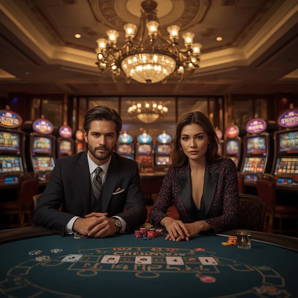 Dos jugadores de póker en WOLFBET CASINO en Chile